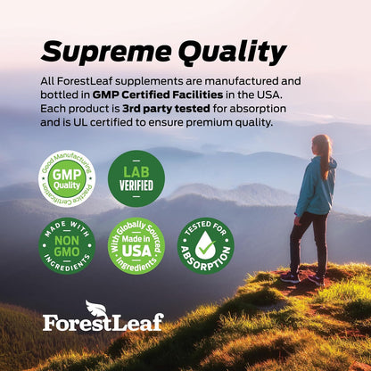 ForestLeaf Grass Fed Beef Liver Capsules - 3000mg per Serving, 180 Caps