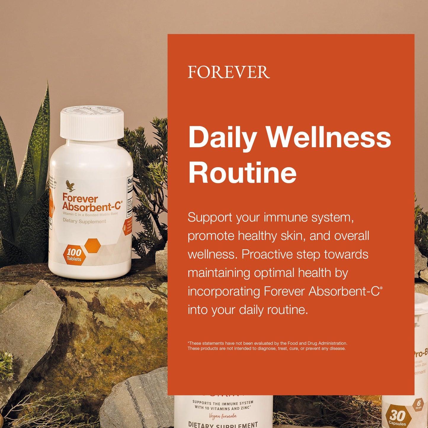 Forever Absorbent-C Orange & Honey Flavor with Oat Bran – 100 Vitamin C Chewable Tablets