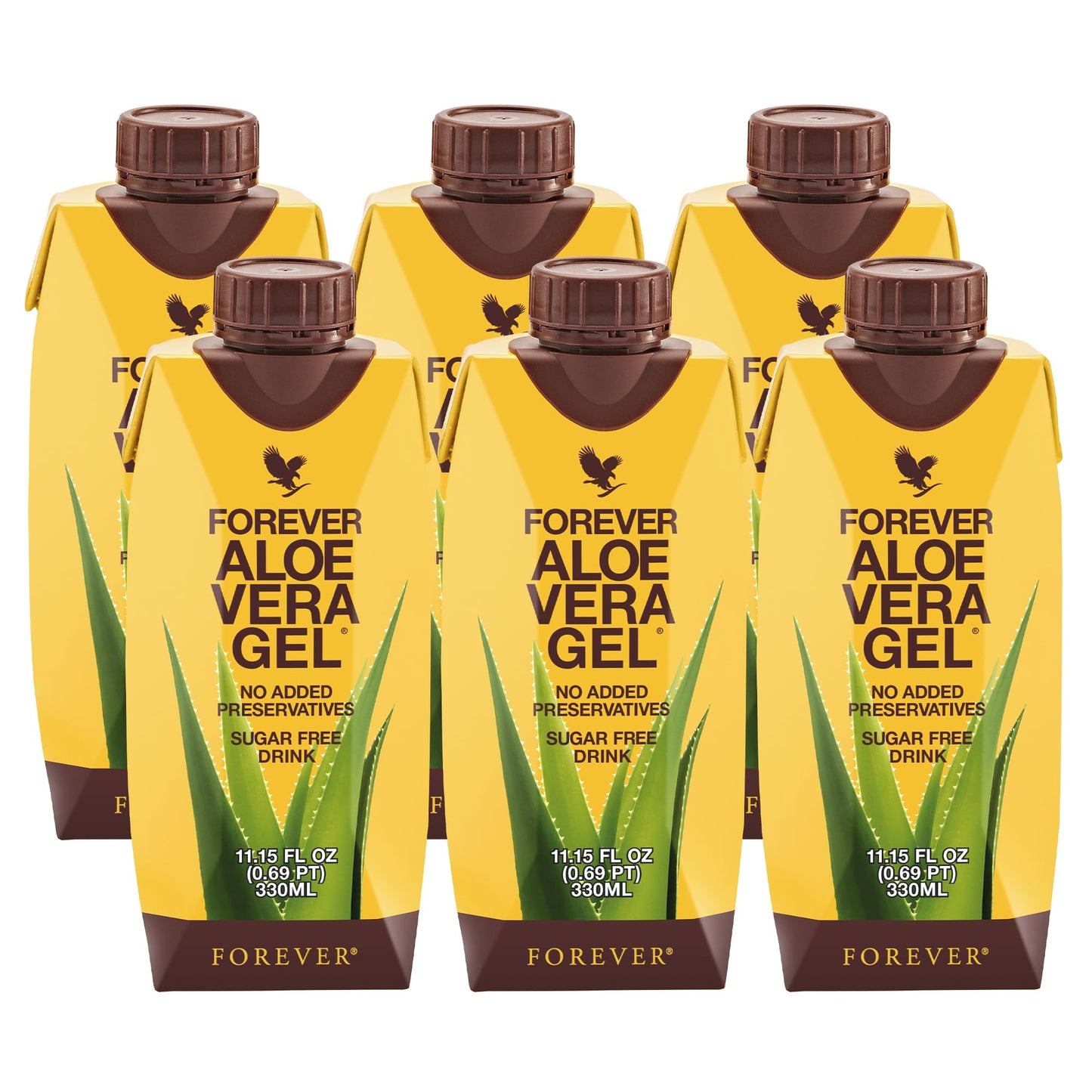 Forever Living Aloe Vera Gel – 99.7% Pure Inner Leaf, Preservative-Free, 11.15 fl oz (Pack of 6)