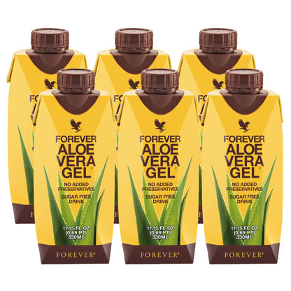 Forever Living Aloe Vera Gel – 99.7% Pure Inner Leaf, Preservative-Free, 11.15 fl oz (Pack of 6)