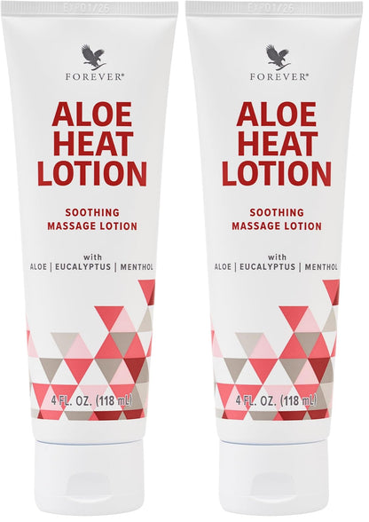 Forever Living Aloe Heat Lotion with Menthol & Eucalyptus – Vegan-Friendly, 4 fl oz (Pack of 2)