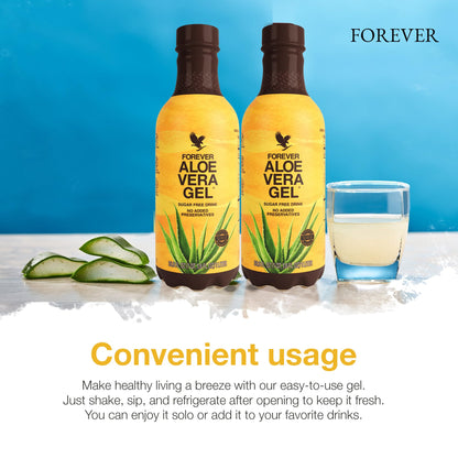 Forever Living Forever Aloe Vera Gel – 99.7% Pure Inner Leaf, Preservative-Free, 2 x 33.8 fl oz