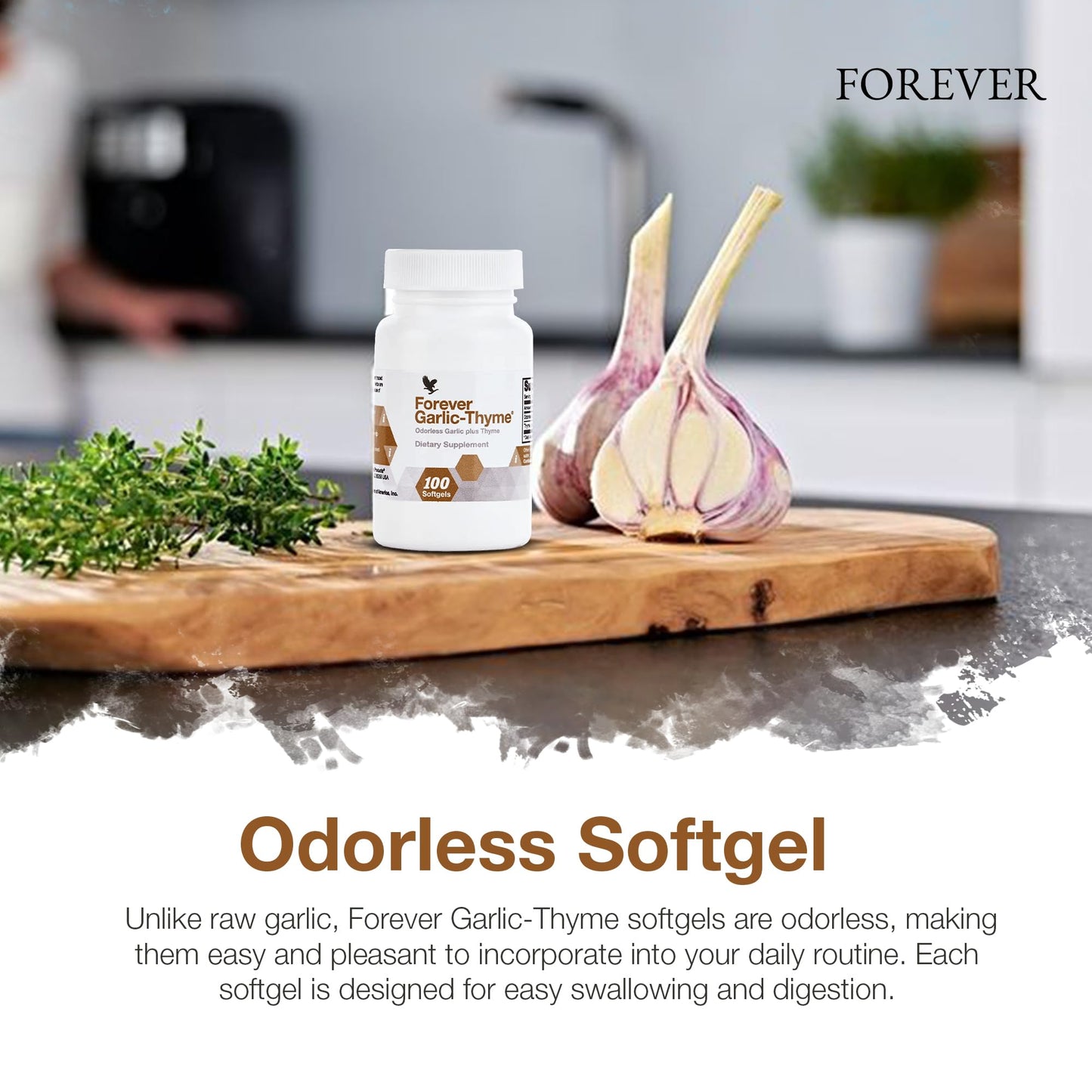 Forever Garlic-Thyme Odorless Softgels – Cardiovascular & Immune Support (Pack of 2)