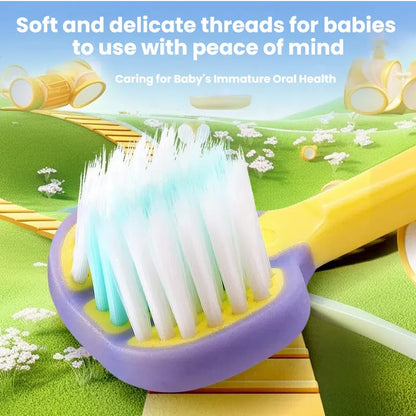 FOREVIVE 3-Sided Toddler Toothbrush 4-Pack - Ultra-Soft Bristles for Ages 1-12