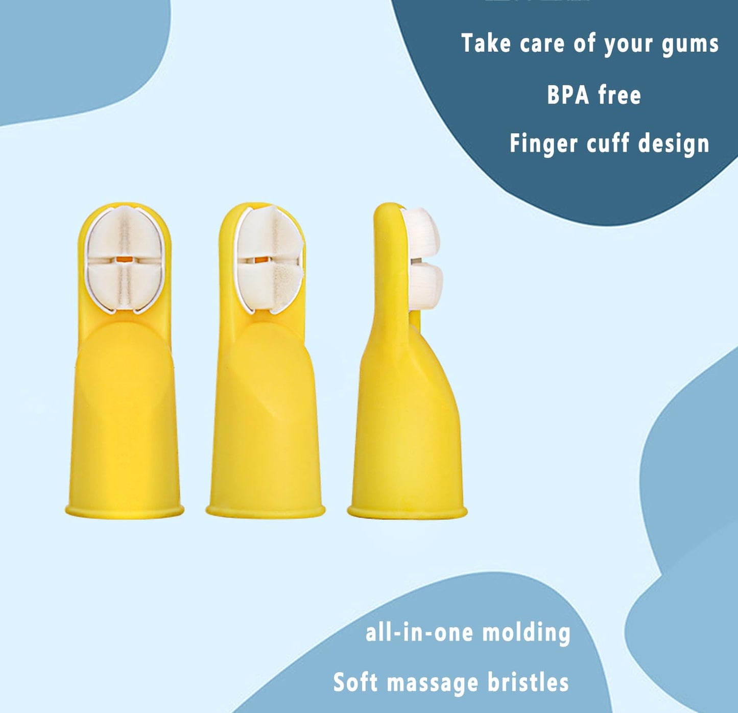 FOREVIVE Finger Toothbrush for Toddlers (1-3) - 2 Pack Silicone Toothbrush with Travel Case