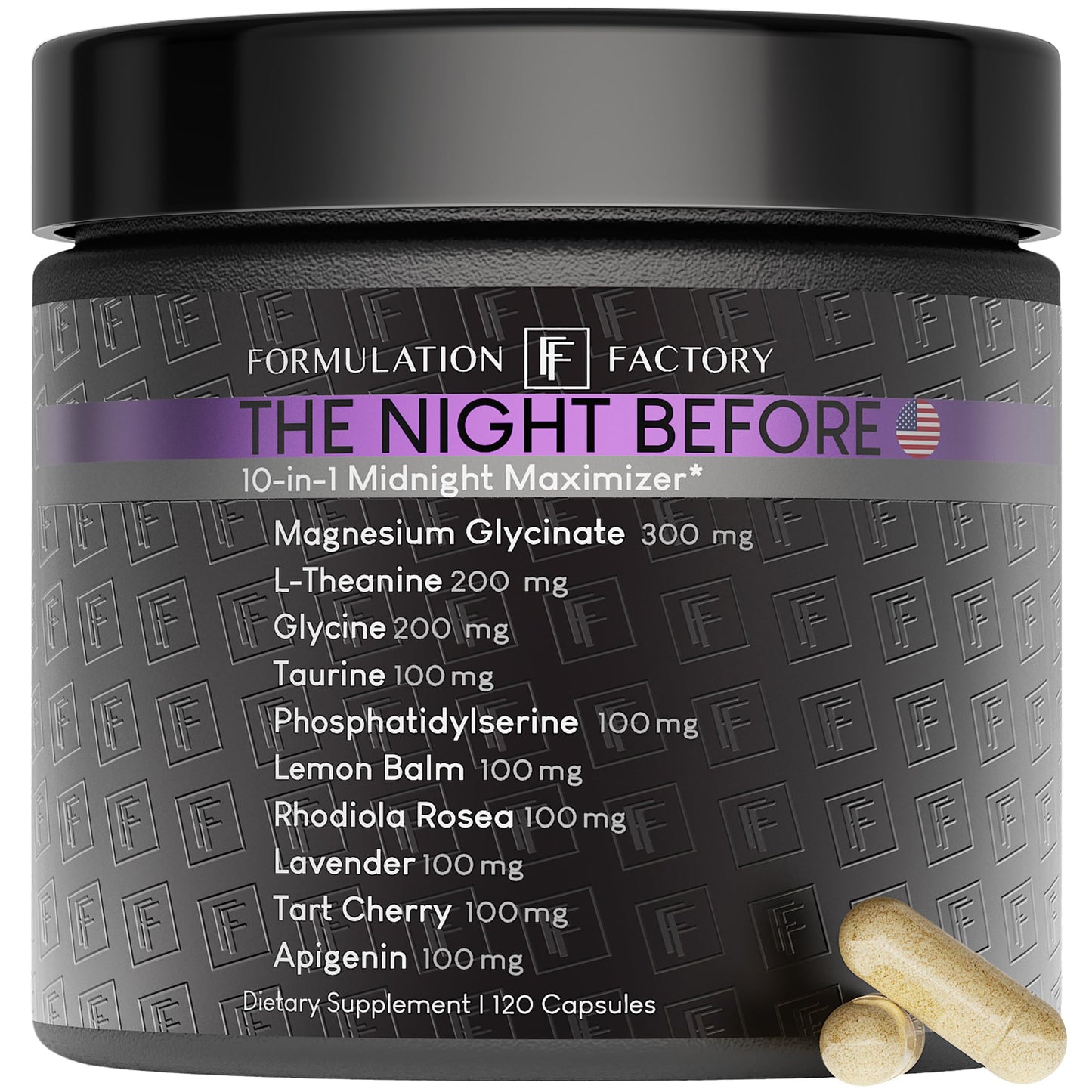 Formulation Factory The Night Before 10-in-1 Sleep Aid – 120 Caps (Melatonin-Free)
