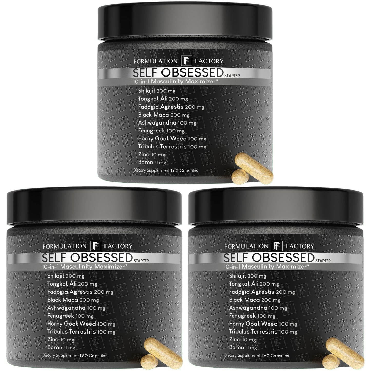Formulation Factory Self Obsessed - 10-in-1 Masculinity Maximizer, 180 Count (Pack of 3)