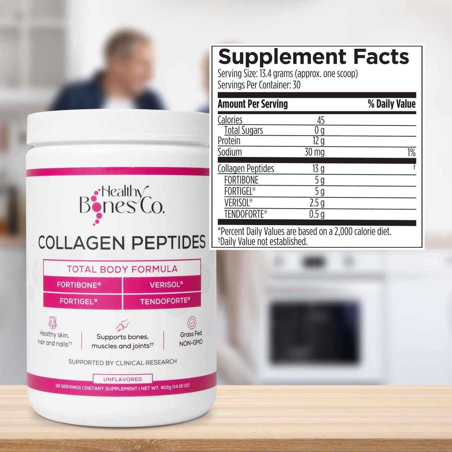 Healthy Bones Co. FORTIBONE Premium Bone Health Collagen Peptides