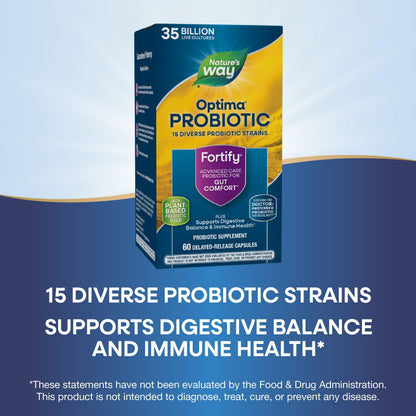 Nature's Way Fortify Optima Probiotic for Adults – 35B Cultures, 15 Strains