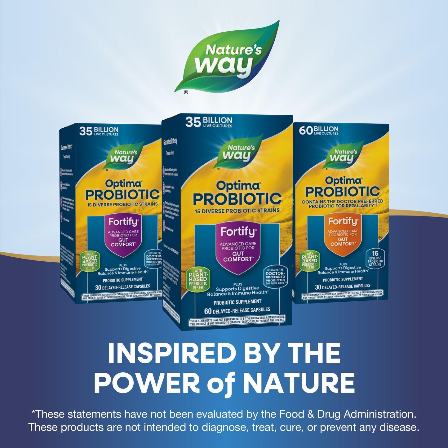 Nature's Way Fortify Optima Probiotic for Adults – 35B Cultures, 15 Strains