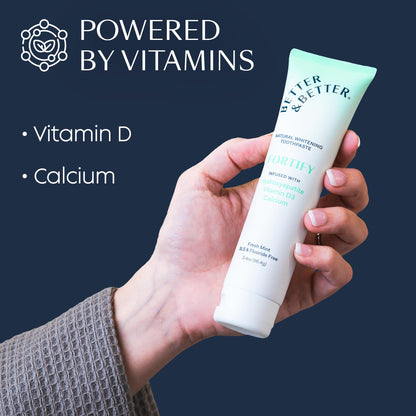 Fortify Hydroxyapatite Toothpaste | Vitamin D3 & Calcium | Fluoride & SLS Free | Vegan Whitening Mint | 3.4oz 3 Pack
