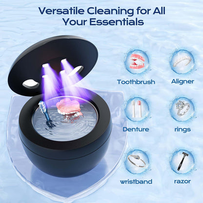 Ultrasonic Retainer Cleaner 2025 Upgraded – 45kHz 200ml for Dentures, Braces & Jewelry