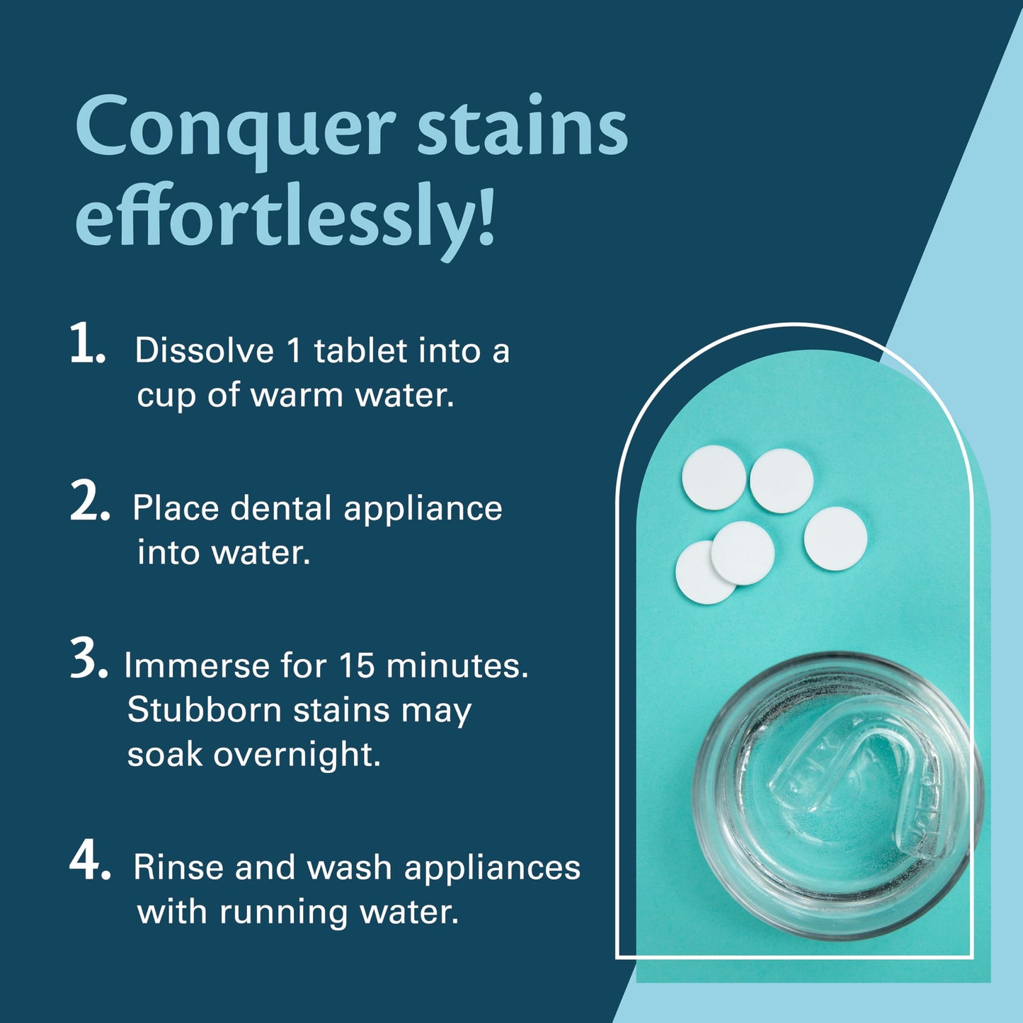 M3 Naturals Overnight Whitening Retainer Cleaner – 4 Month Supply, 120 Tablets