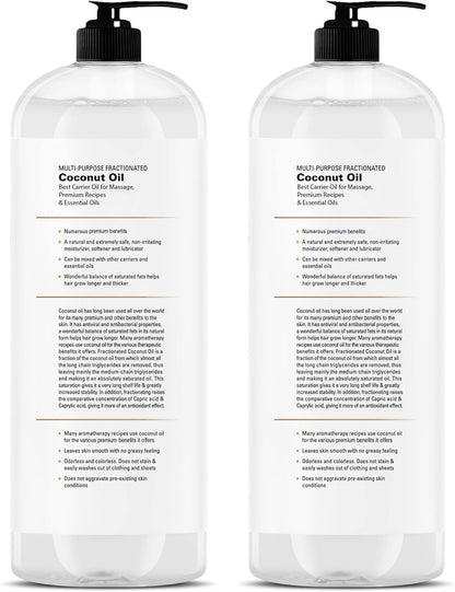 Majestic Pure Fractionated Coconut Oil – 16 fl oz (Pack of 2)