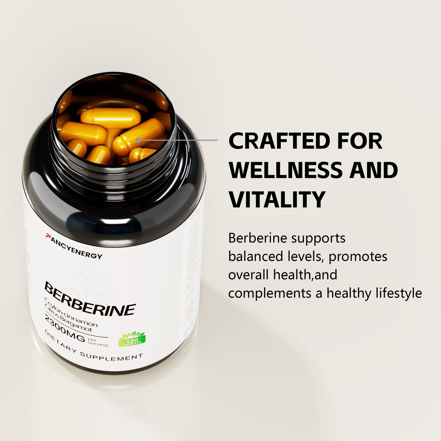 FraFr.gancia Berberine HCl with Ceylon Cinnamon & Citrus Bergamot – 120 Vegan Capsules