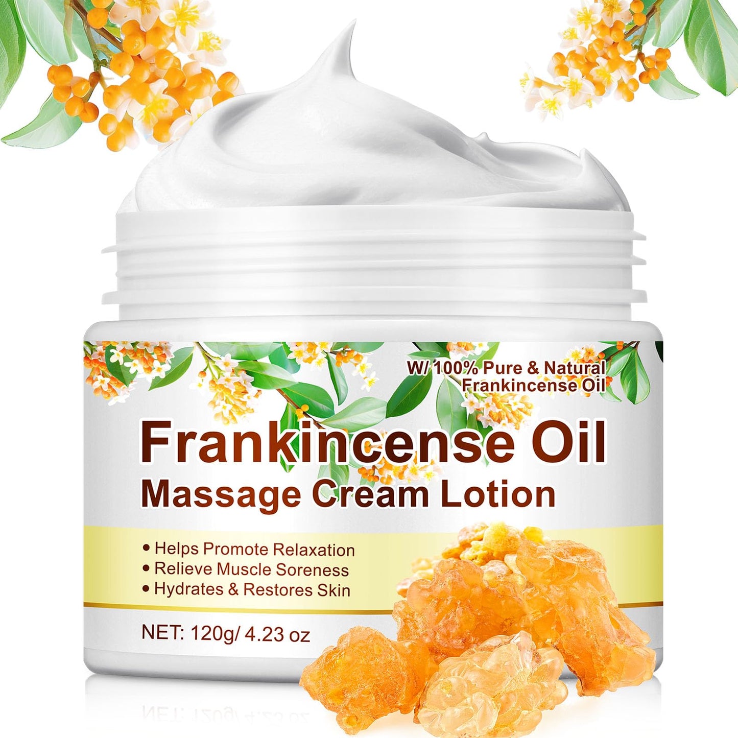 Frankincense Balm for Foot, Muscle & Joint Support | Deep Hydration, Anti-Aging & Anti-Oxidant | 4.23 oz (120 g)