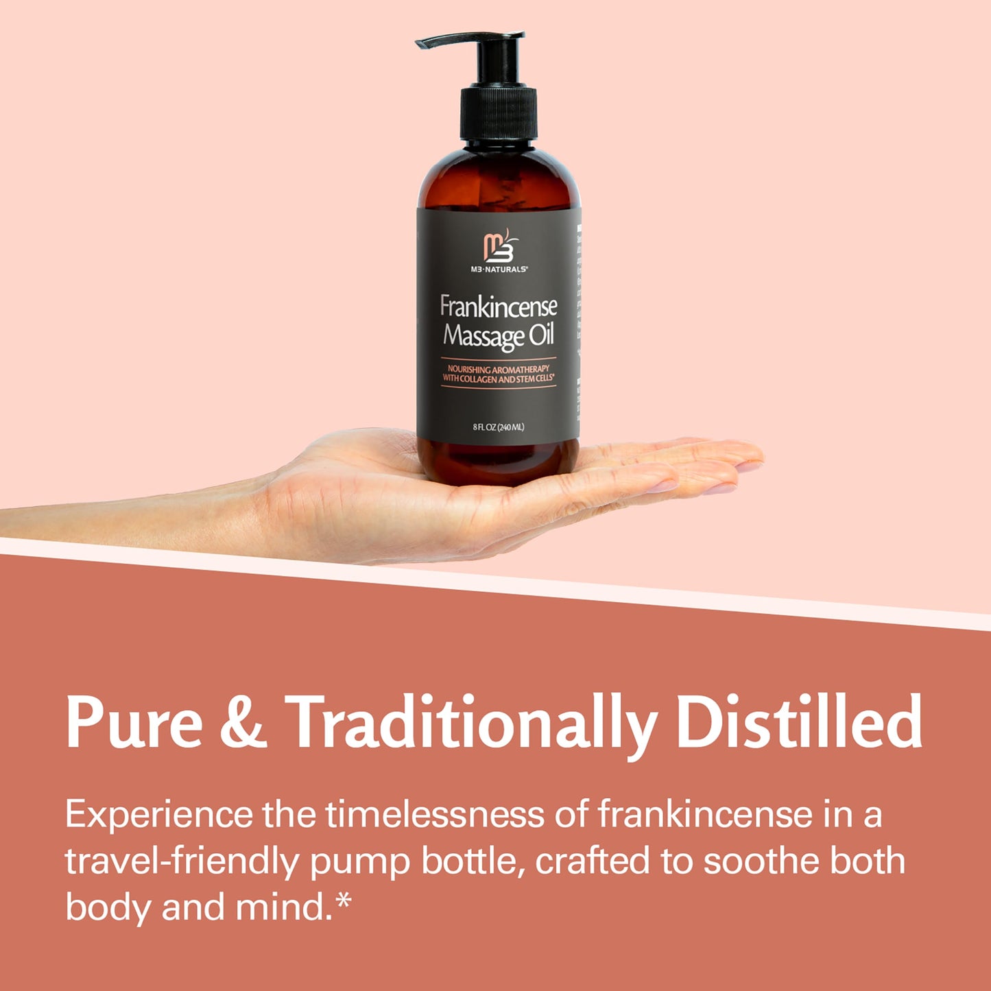 Frankincense Massage Oil for Scars, Stretch Marks & Fine Lines | M3 Naturals 8 oz