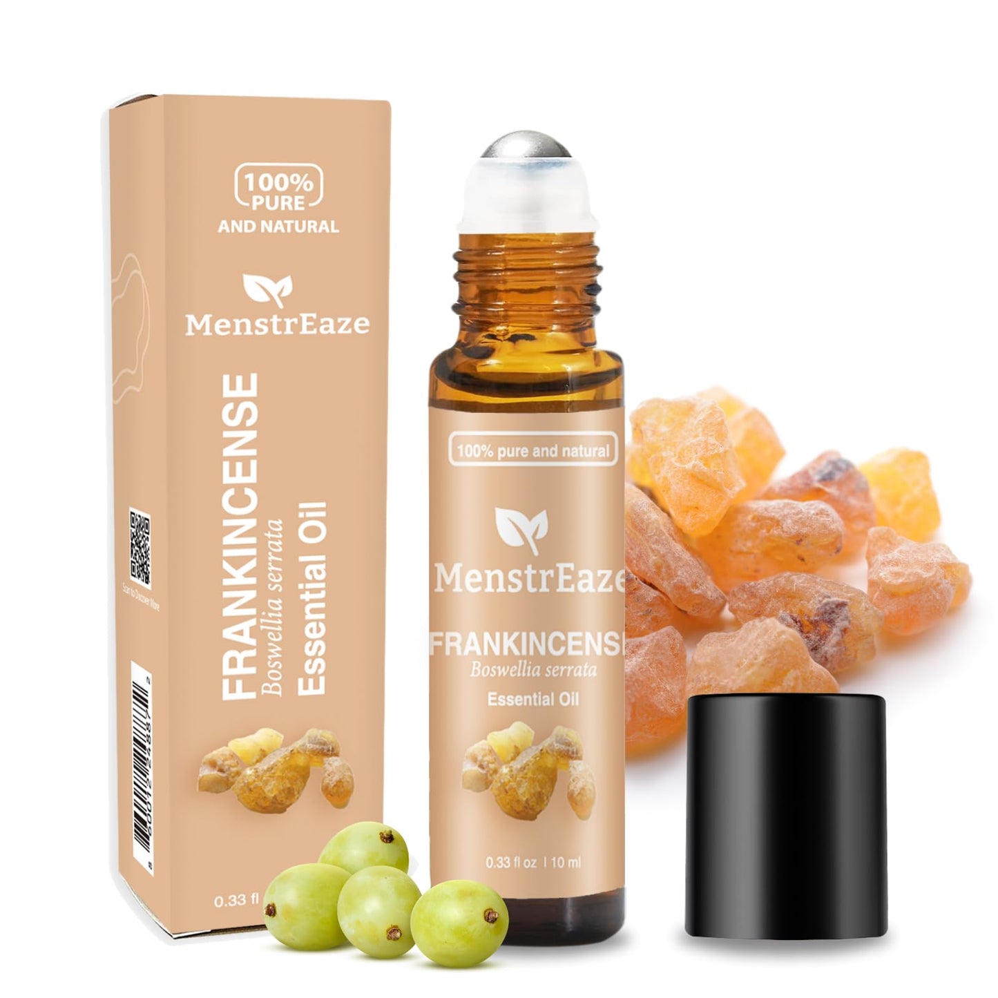 Frankincense & Grapeseed Essential Oil Roll-On – Therapeutic Grade Skincare & Mood Support, 10 ml