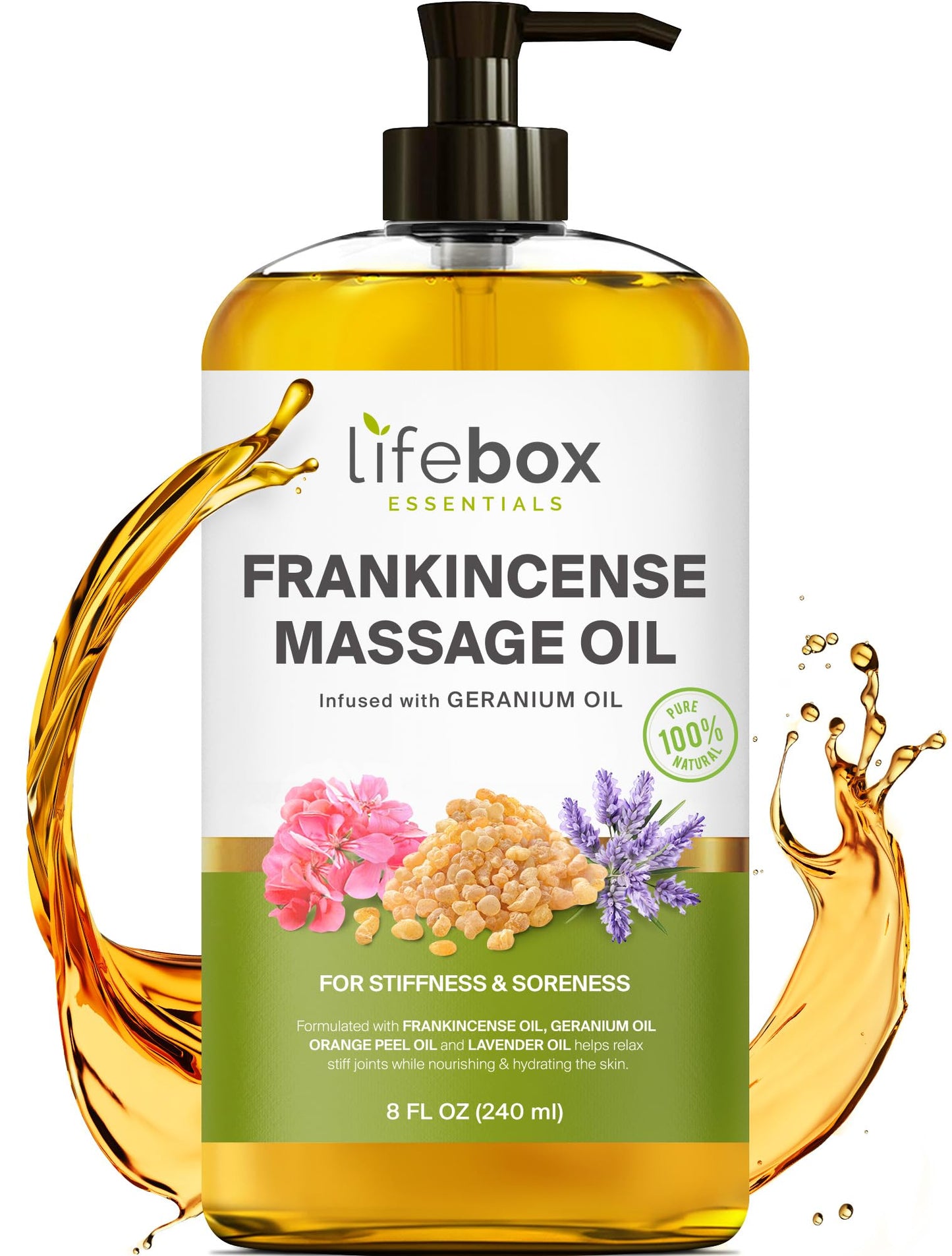 Frankincense Massage Oil – 100% Pure & Natural – 8 oz