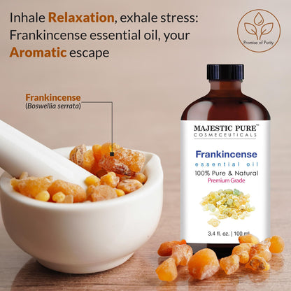 Majestic Pure Frankincense Essential Oil – 3.4 Fl Oz, 100% Pure