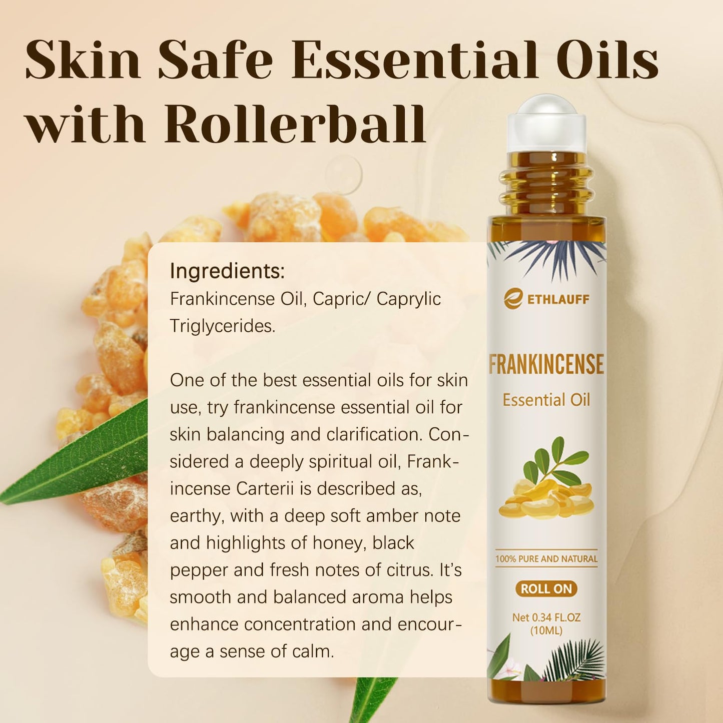 Frankincense Essential Oil Roll-On 10ml – Skin Care & Stress Relief
