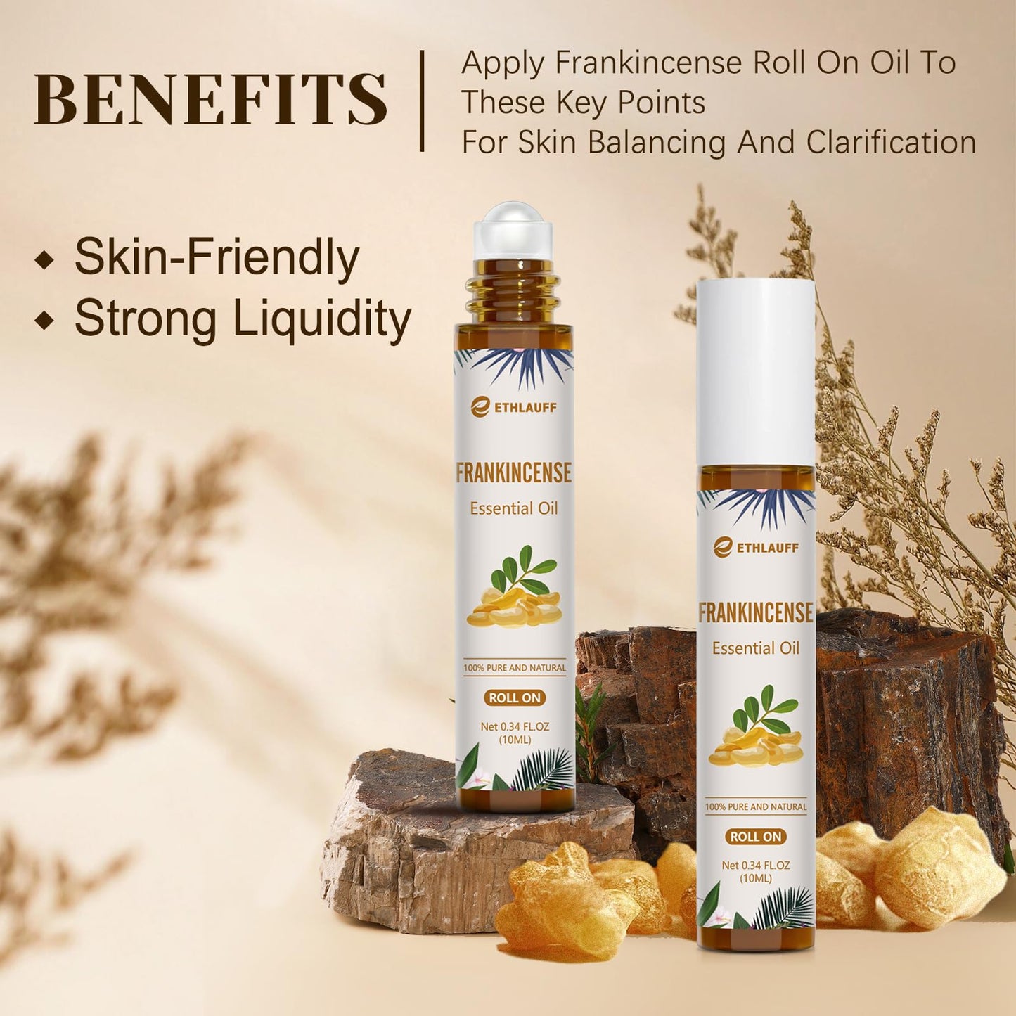 Frankincense Essential Oil Roll-On 10ml – Skin Care & Stress Relief