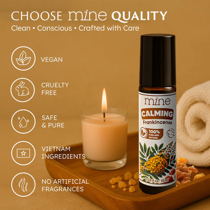 Mine Frankincense Essential Oil Roll On | Calming Frankincense Oil Rollerball for Skin