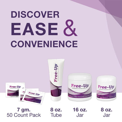 Free-Up Professional Massage Cream – Fragrance-Free, Non-Greasy, 16 oz Jar