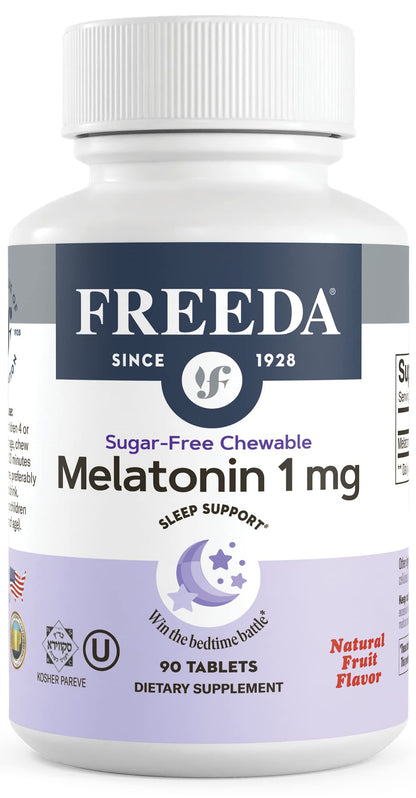 FREEDA Melatonin 1 mg Sugar-Free Chewables – Sleep Aid for Adults & Kids 3+