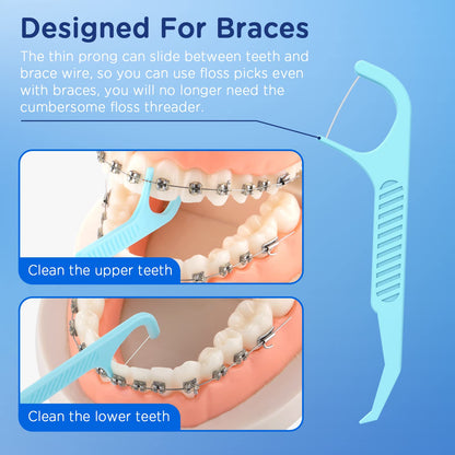 Frehut Orthodontic Flossers for Braces - 150 Count (2 x 75) with Travel Case