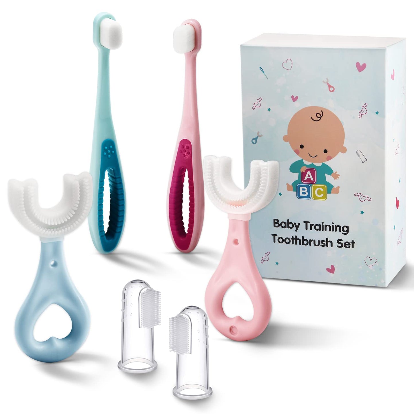 Frerdui 6-in-1 Baby Training Toothbrush Set – Infant to Toddler Oral Care