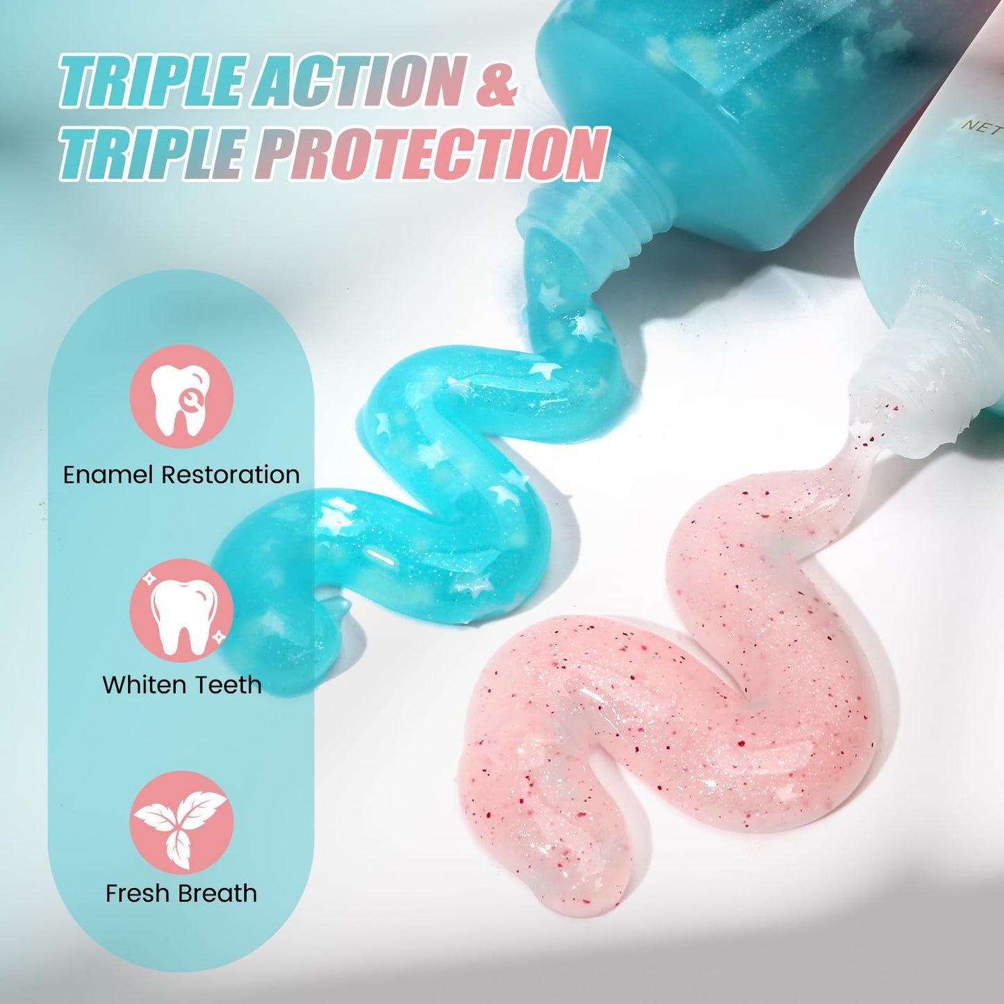 Niacinamide Whitening Toothpaste with Hydroxyapatite - Fluoride-Free, Enamel Protection, 24h Fresh Breath