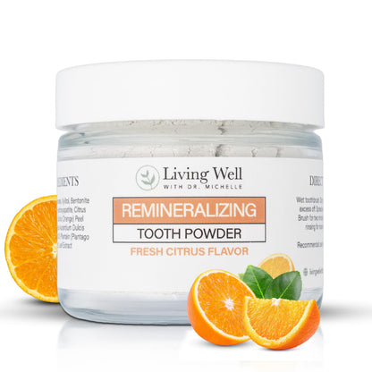 Fresh Citrus Remineralizing Tooth Powder – Fluoride-Free, Hydroxyapatite for Enamel Support