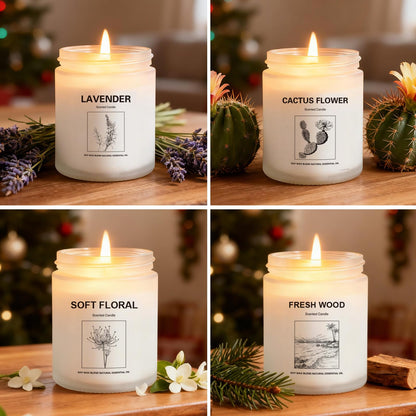 6-Pack Scented Candle Gift Set – Lavender & Fresh Wood Soy Candles