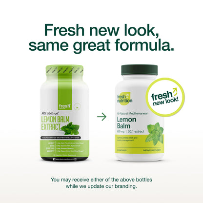 Fresh Nutrition Lemon Balm Extract Capsules Pack of 2 – 600 mg