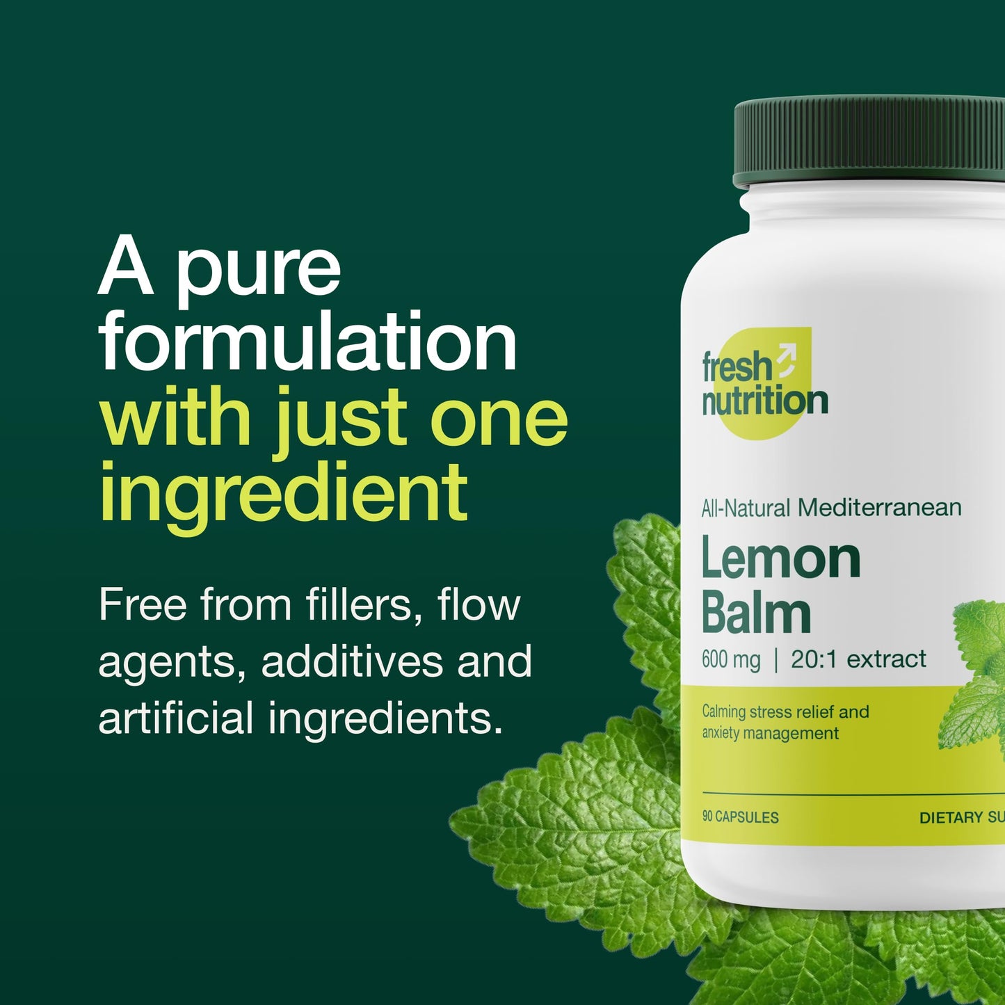 Fresh Nutrition Lemon Balm Extract Capsules Pack of 2 – 600 mg