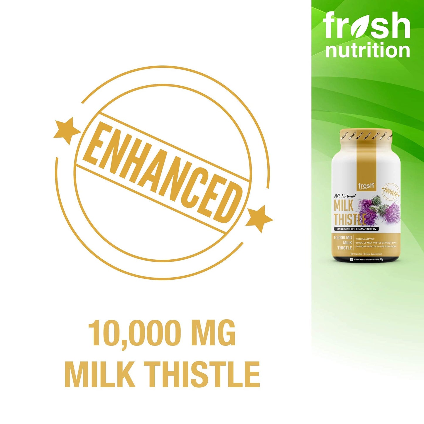 Fresh Nutrition Milk Thistle Capsules 10,000mg - Pack of 2
