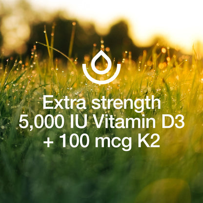 Fresh Nutrition Vegan Vitamin D3 + K2 Capsules – 5000 IU D3 + 100 mcg K2 MK-7 (Pack of 2)
