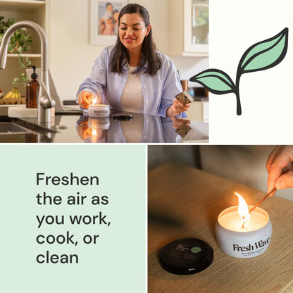 Fresh Wave Odor Eliminating Candle – 7 oz Soy, Safe Plant-Based Odor Relief, 30 HOUR BURN TIME