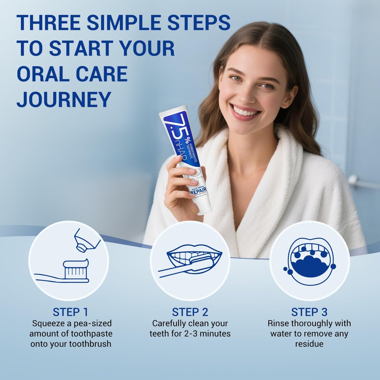 7.5% Hydroxyapatite Toothpaste – Fluoride-Free Whitening & Enamel Support
