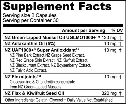 FREZZOR Omega 3 Black – Joint Comfort, NZ Green-Lipped Mussel Oil, 60 Softgels