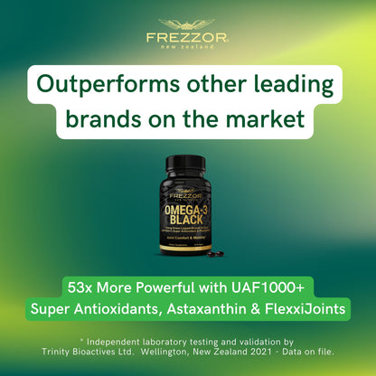 FREZZOR Omega 3 Black – Joint Comfort, NZ Green-Lipped Mussel Oil, 60 Softgels