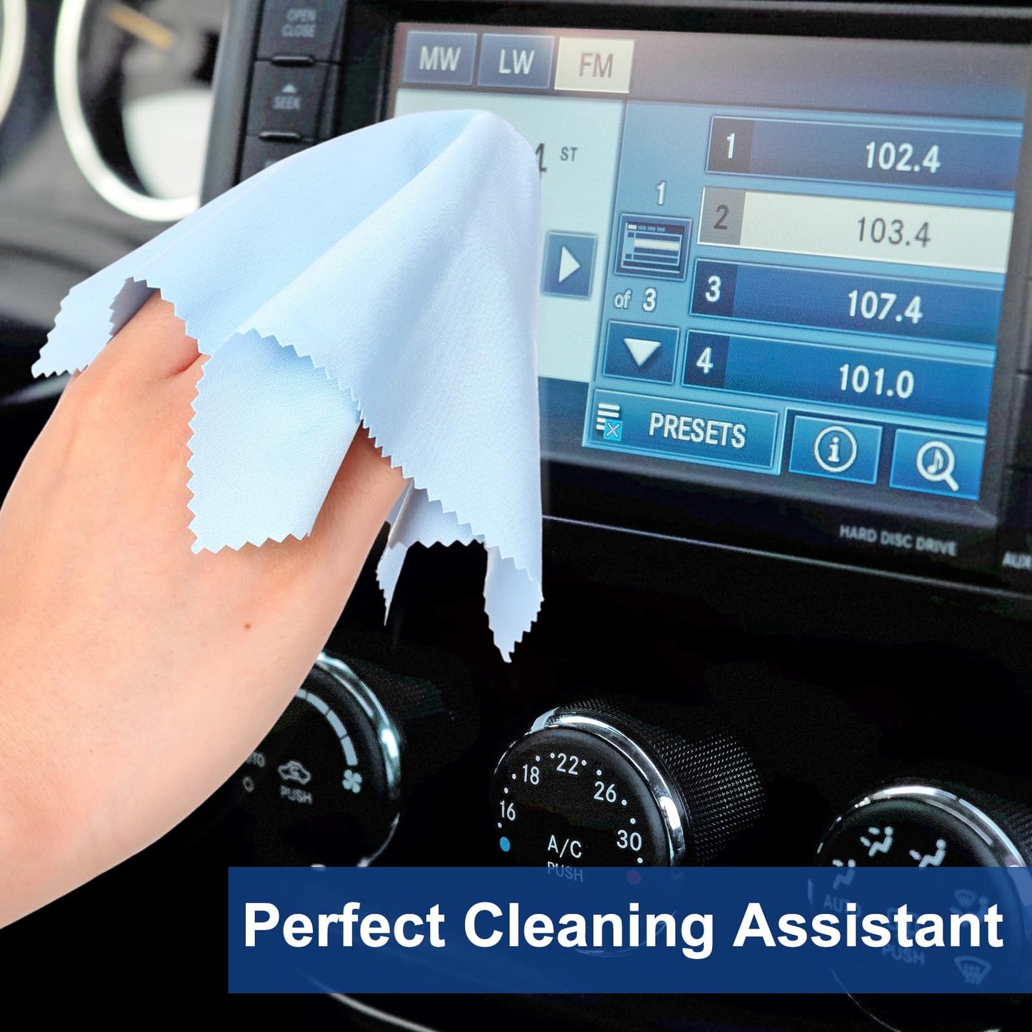 Frienda 50 Pcs Microfiber Cleaning Cloths for Glasses – 7x6 Inch Lens & Screen Cleaning (Blue)