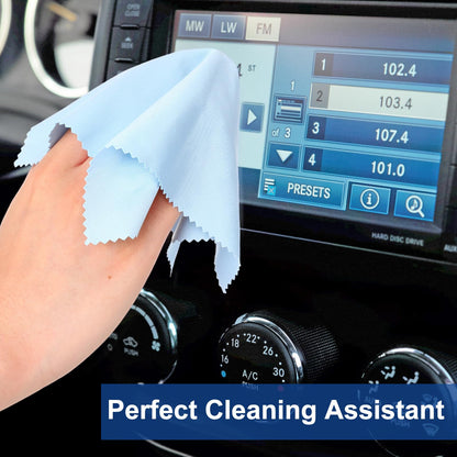 Frienda 50 Pcs Microfiber Cleaning Cloths for Glasses – 7x6 Inch Lens & Screen Cleaning (Blue)