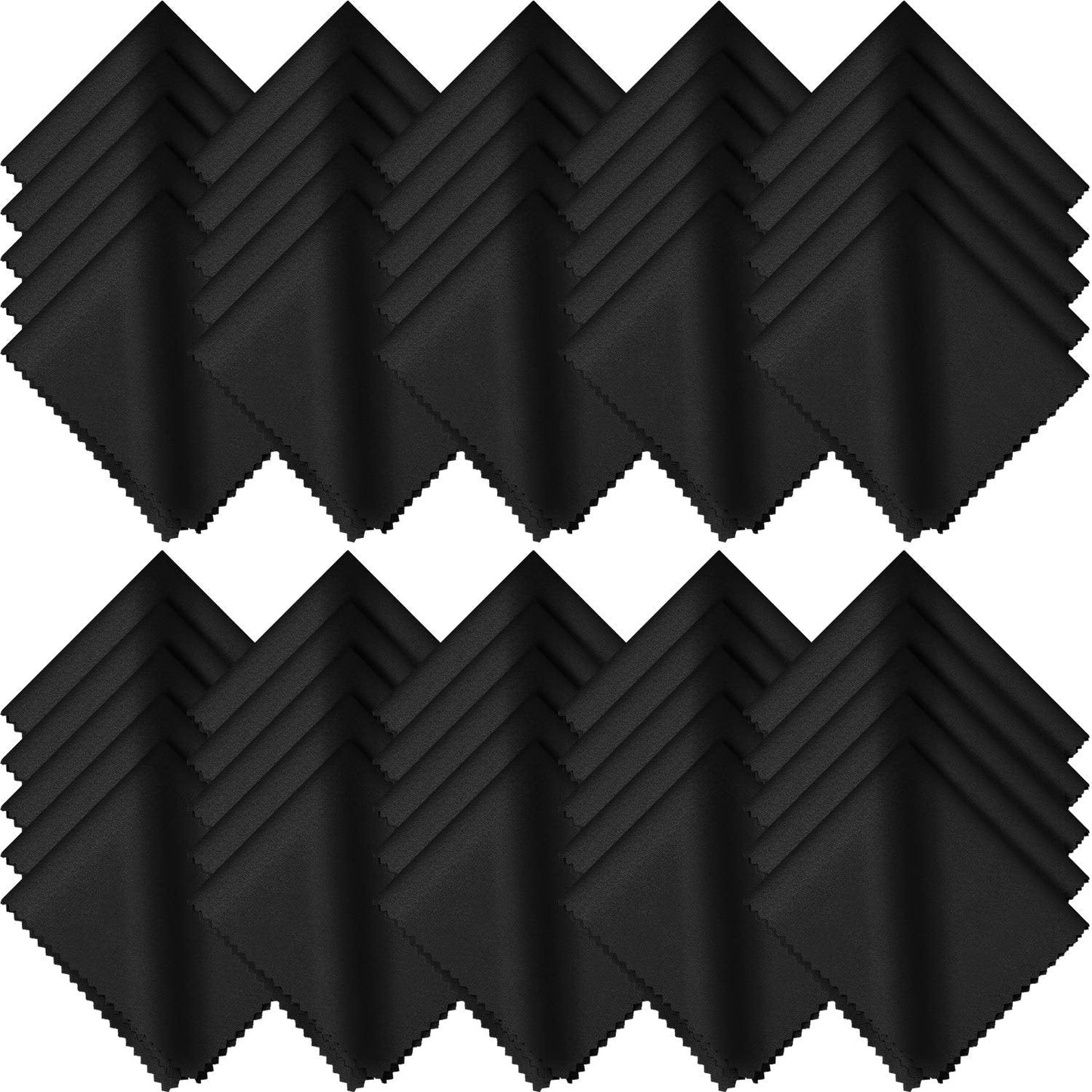 Frienda 50 Pcs Microfiber Cleaning Cloths for Glasses  7x6 in Bulk (Black)