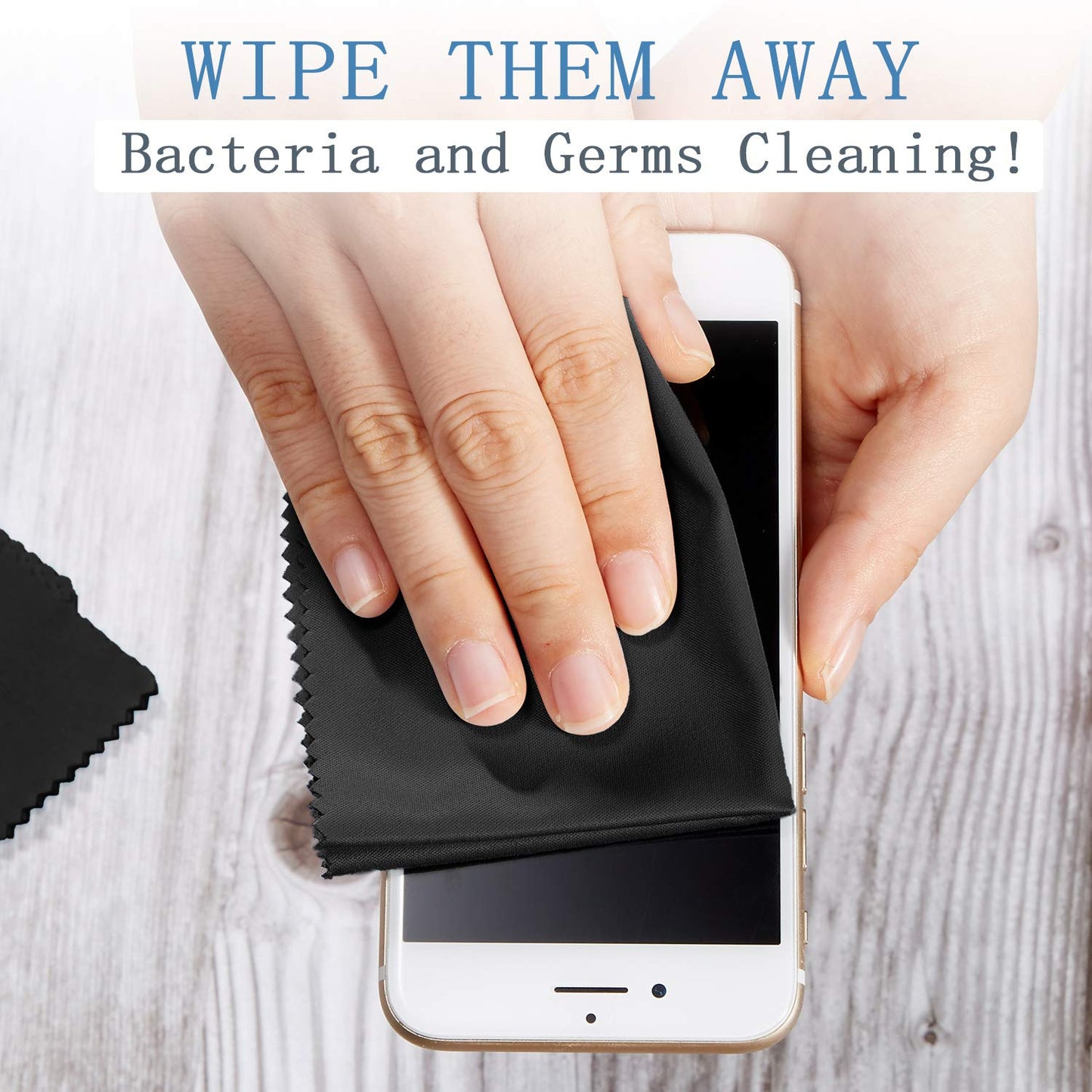 Frienda 50 Pcs Microfiber Cleaning Cloths for Glasses  7x6 in Bulk (Black)