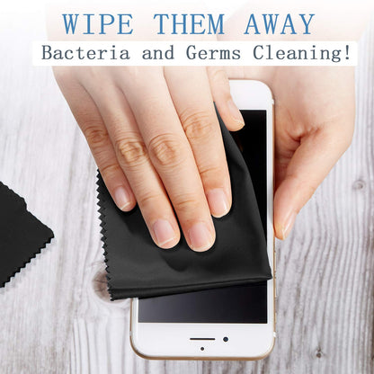 Frienda 50 Pcs Microfiber Cleaning Cloths for Glasses  7x6 in Bulk (Black)