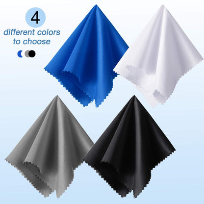 Frienda 12-Pack Large Microfiber Cleaning Cloths – 12x12 inch for Glasses, Screens & Electronics (Black, White, Gray, Royal Blue)
