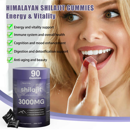 Fristfei Pure Himalayan Shilajit Gummies – 180 Count, 85+ Minerals, Individually Packaged
