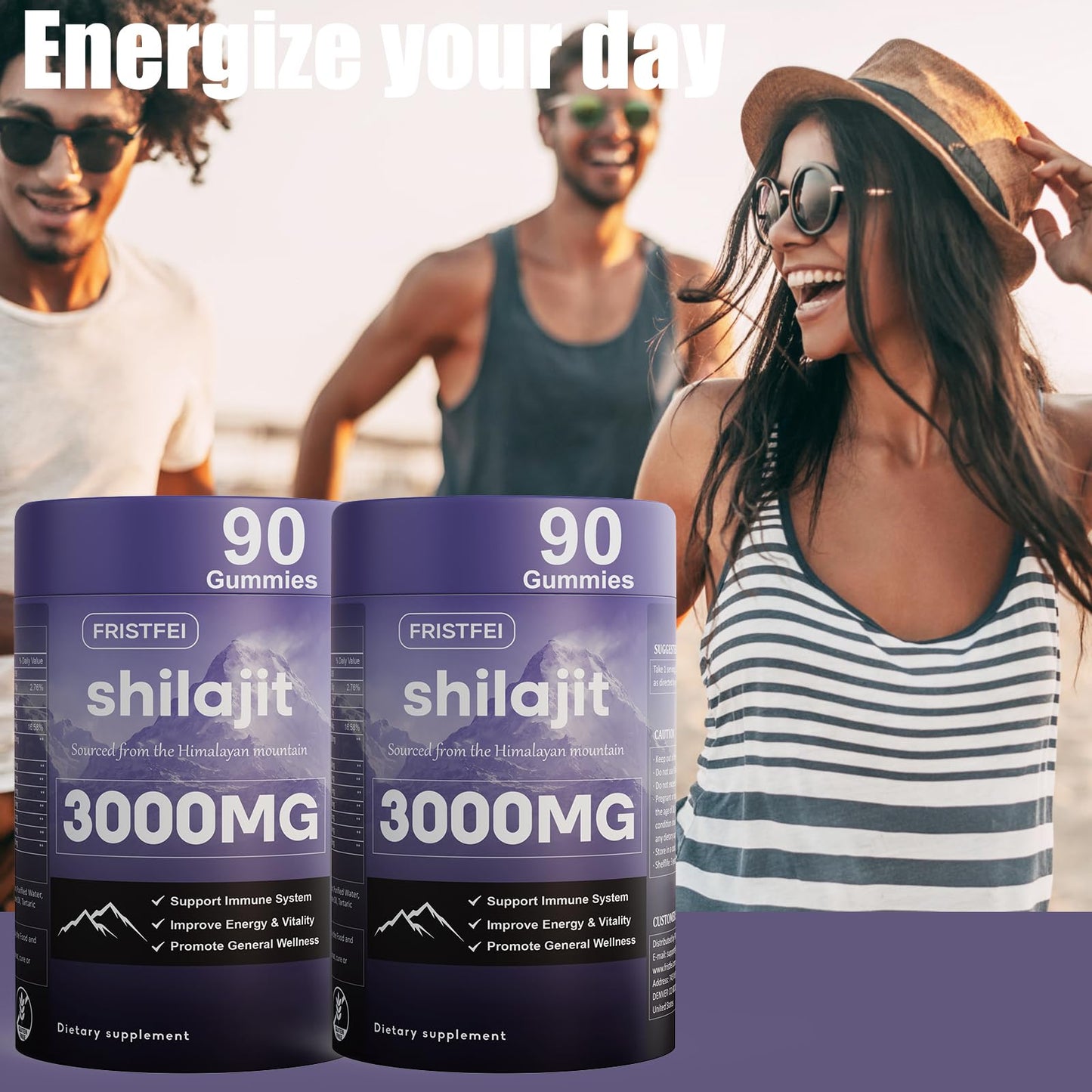 Fristfei Pure Himalayan Shilajit Gummies – 180 Count, 85+ Minerals, Individually Packaged